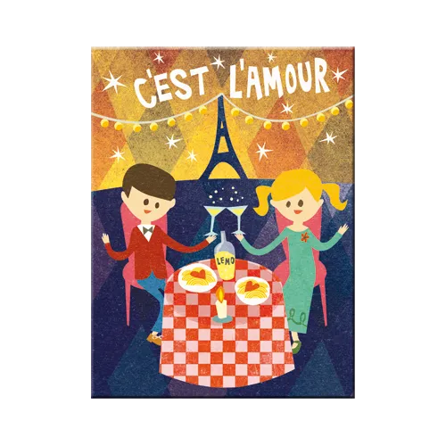 nostalgic-art-c-est-l-amour-aimant-per-frigorifero-targa-in-metallo-stampato-6x8 image 1