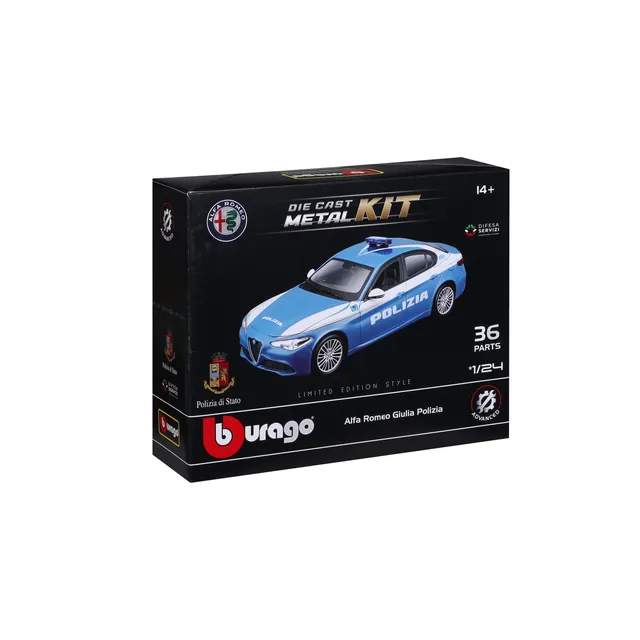 bburago-alfa-romeo-giulia-polizia-model-kit-1-24-da-costruire image 1