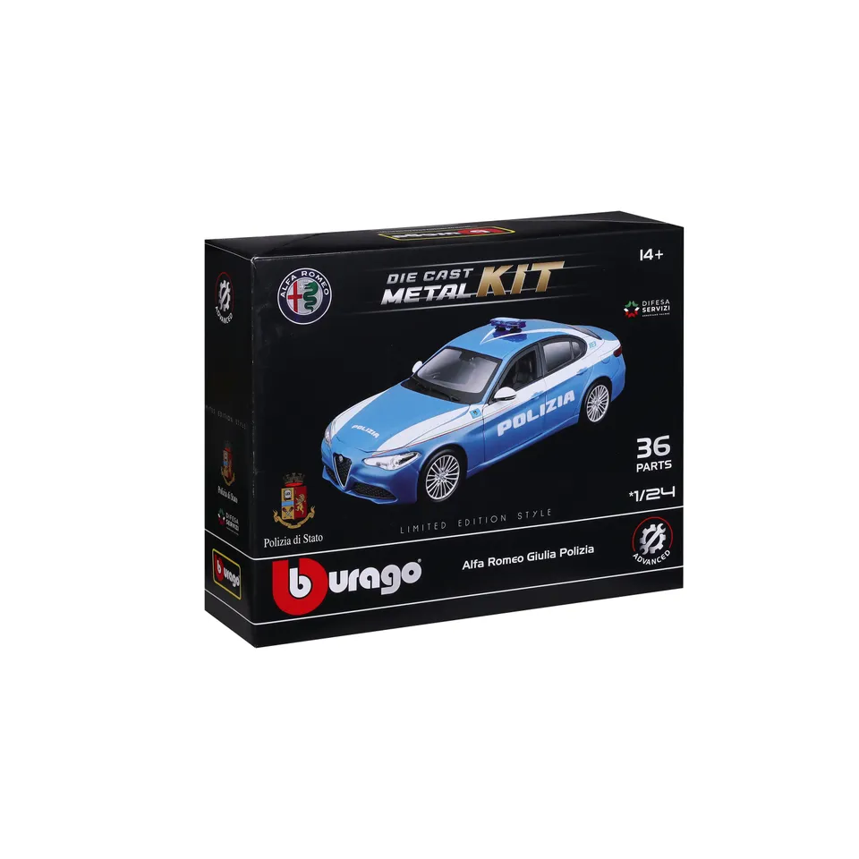 bburago-alfa-romeo-giulia-polizia-model-kit-1-24-da-costruire image 1