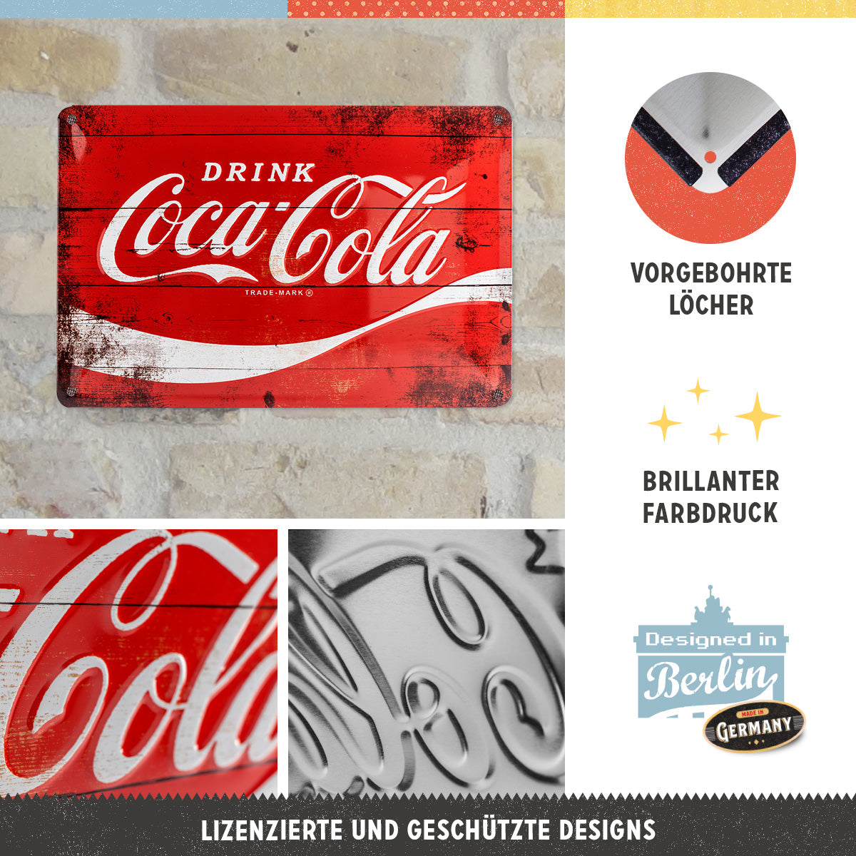 nostalgic-art-coca-cola-logo-red-wave-targa-in-metallo-20x30-cm image 2