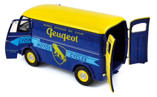 norev-peugeot-d4a-1956-cycles-peugeot-modellino-1-18-furgone image 1