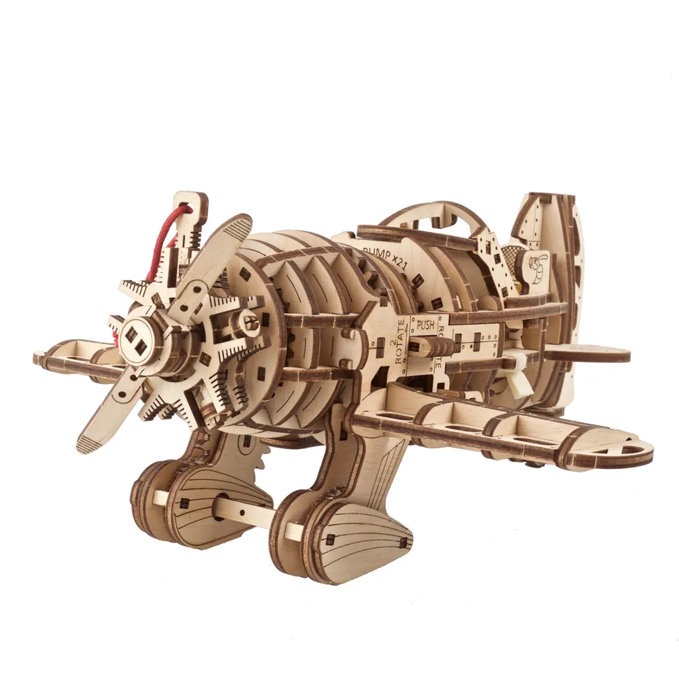 ugears-mad-hornet-airplane-modello-meccanico-in-legno-da-assemblare image 1
