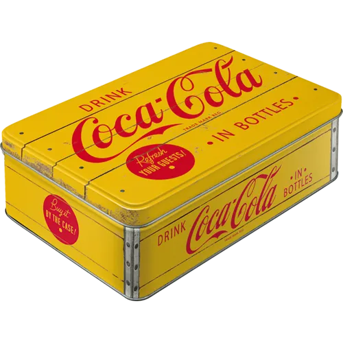 nostalgic-art-coca-cola-logo-yellow-scatola-bassa-in-metallo-2-5-l image 1