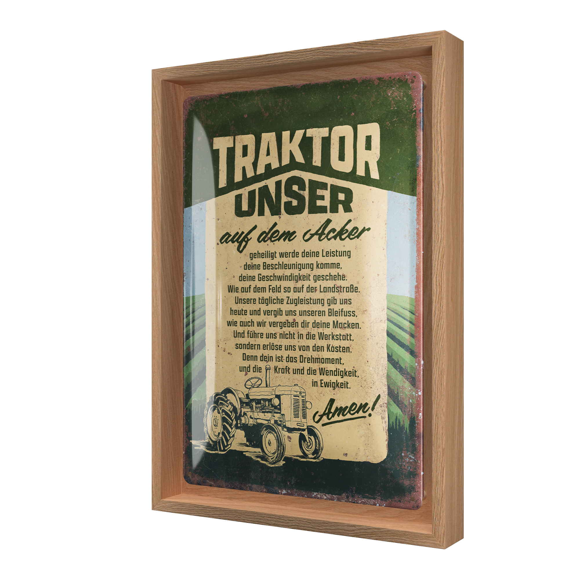 nostalgic-art-traktor-unser-n-frame-m-edition-cornice-legno-24x33-5-cm image 1