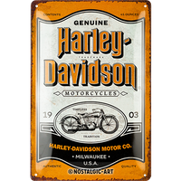 nostalgic-art-harley-davidson-genuine-motorcycles-milwaukee-targa-metallo-20x30- image 2