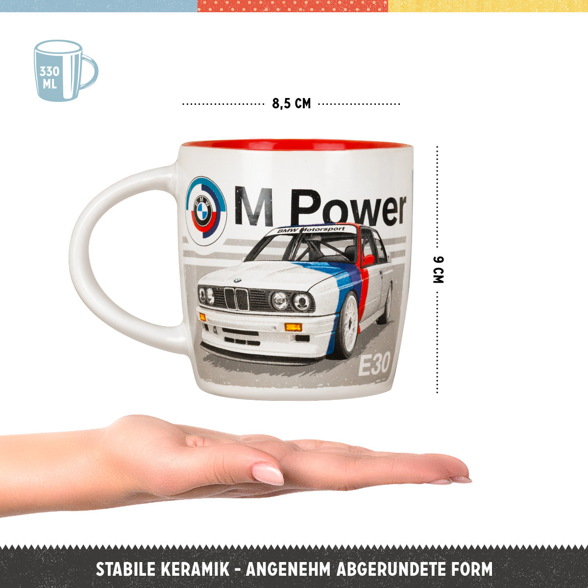nostalgic-art-bmw-motorsport-m-power-e30-tazza-in-ceramica-330-ml image 2