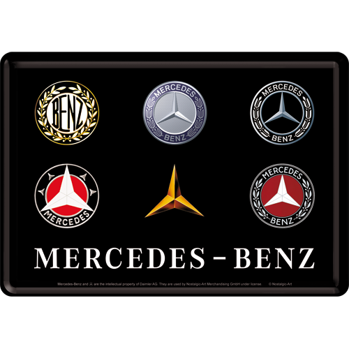 nostalgic-art-mercedes-benz-logo-evolution-card-in-metallo-10x14-cm image 1