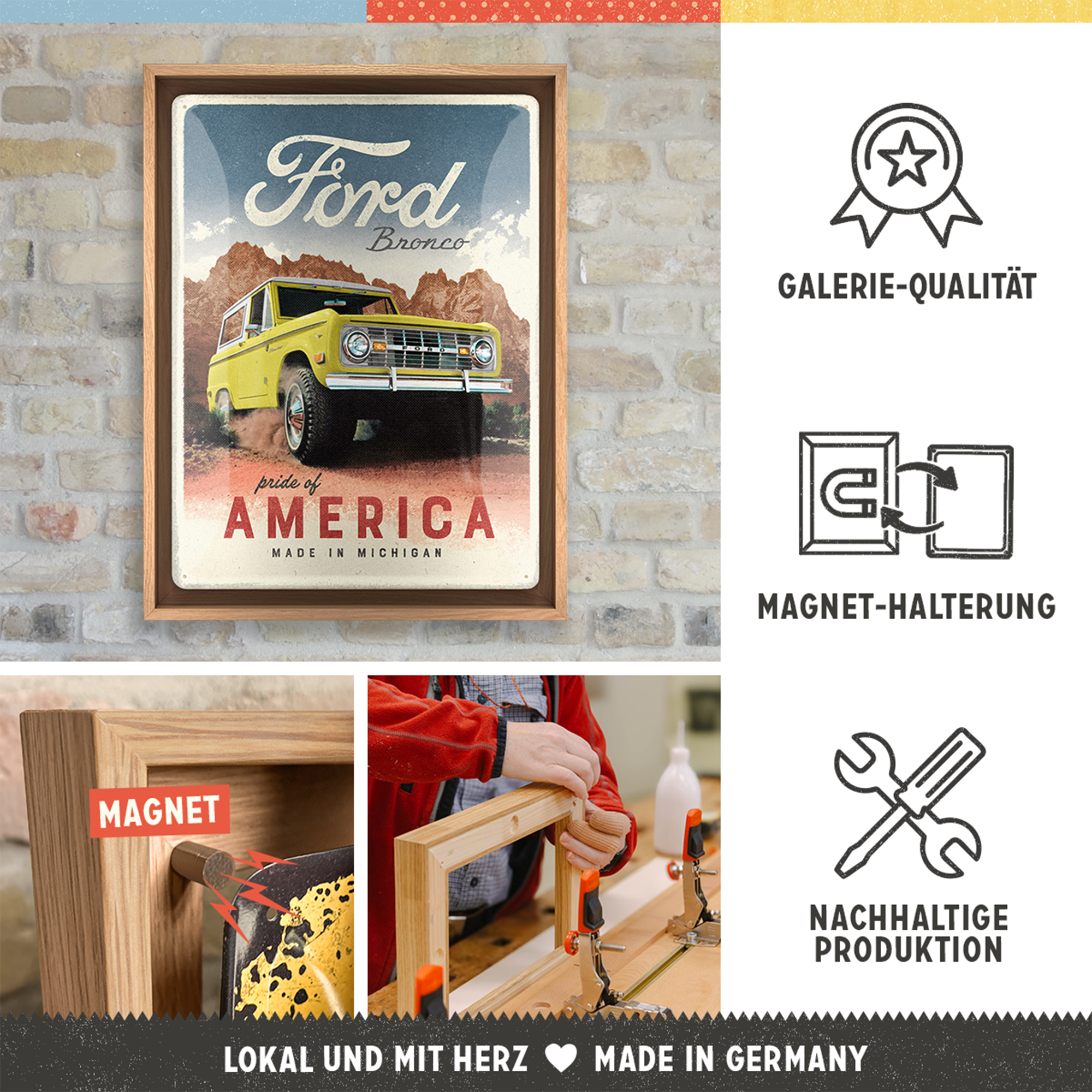 nostalgic-art-ford-bronco-pride-of-america-cornice-n-frame-l-33-5x44-cm image 3