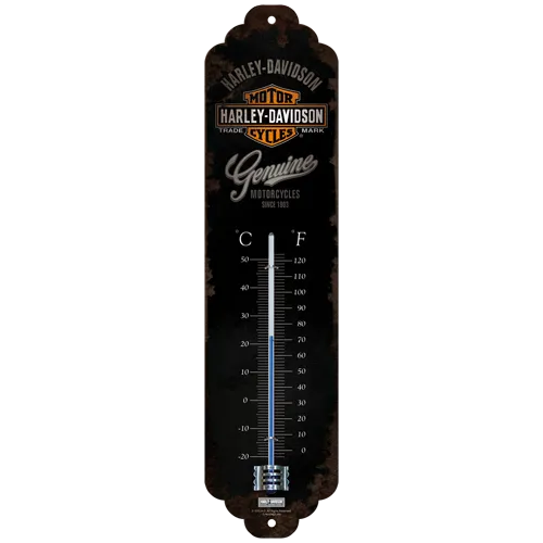 nostalgic-art-harley-davidson-genuine-logo-termometro-in-metallo-28-cm image 1