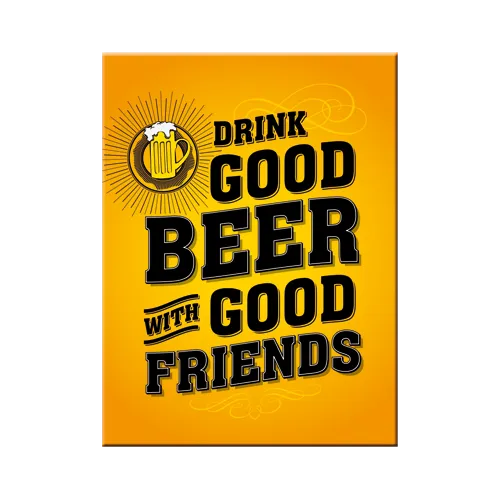 nostalgic-art-drink-good-beer-magnete-da-frigo-in-metallo-6x8-cm image 1