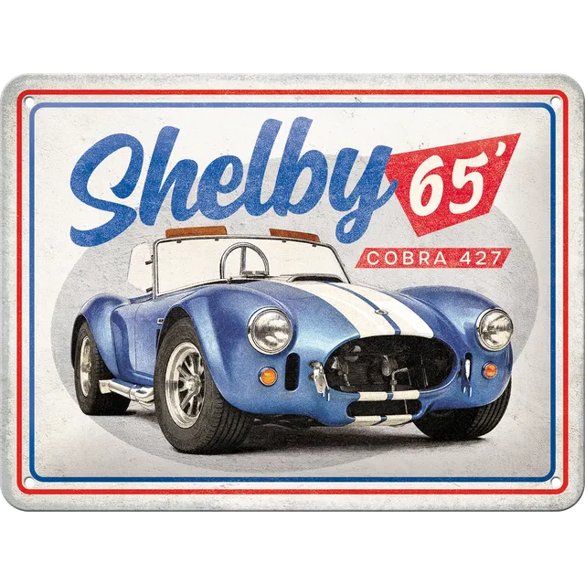nostalgic-art-shelby-cobra-427-targa-in-metallo-15x20-cm image 1