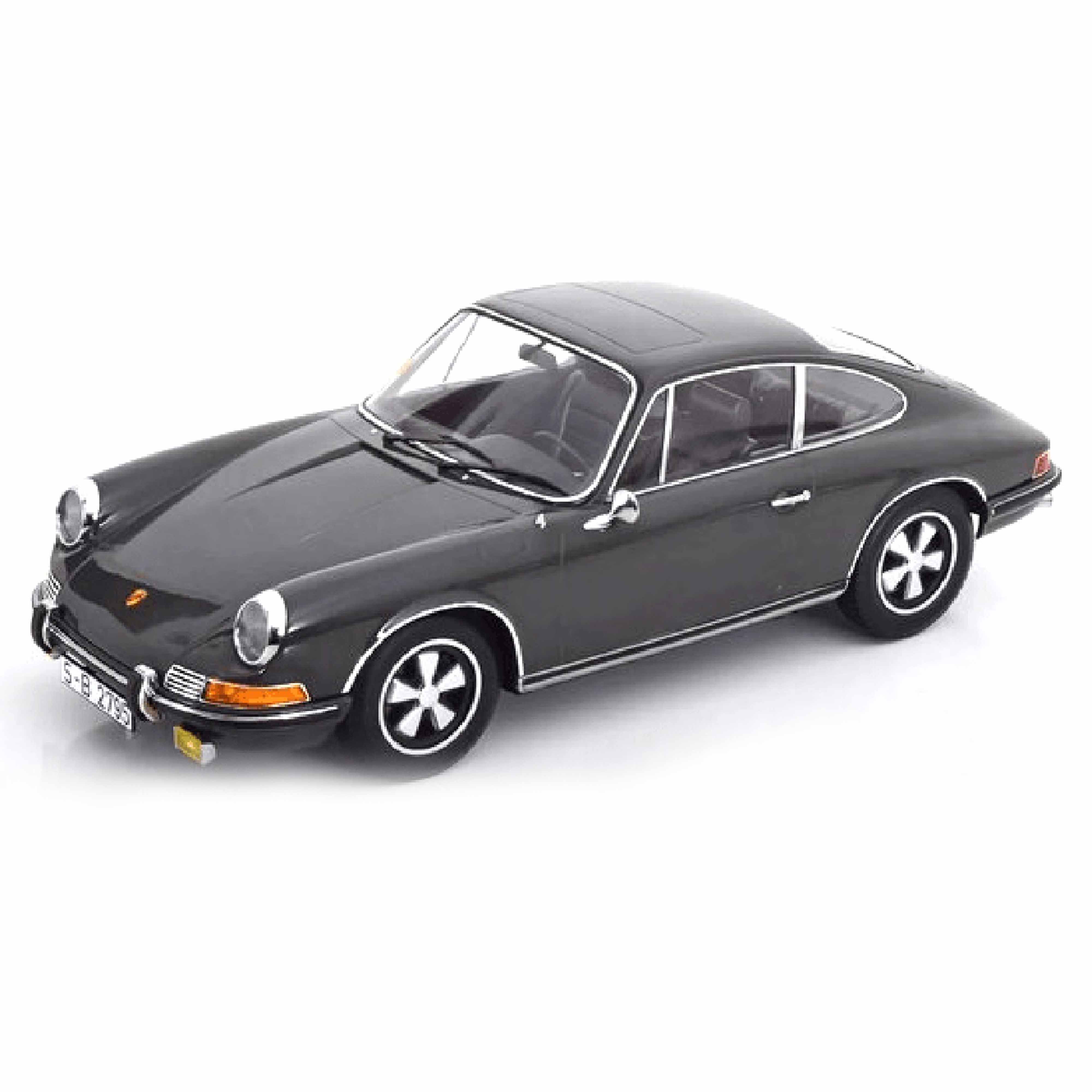 norev-porsche-911-s-1970-modellino-auto-1-18-grigio-scuro image 1