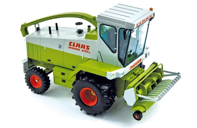 norev-claas-jaguar-690-1985-con-testata-raccoglitrice-modellino-1-32 image 1