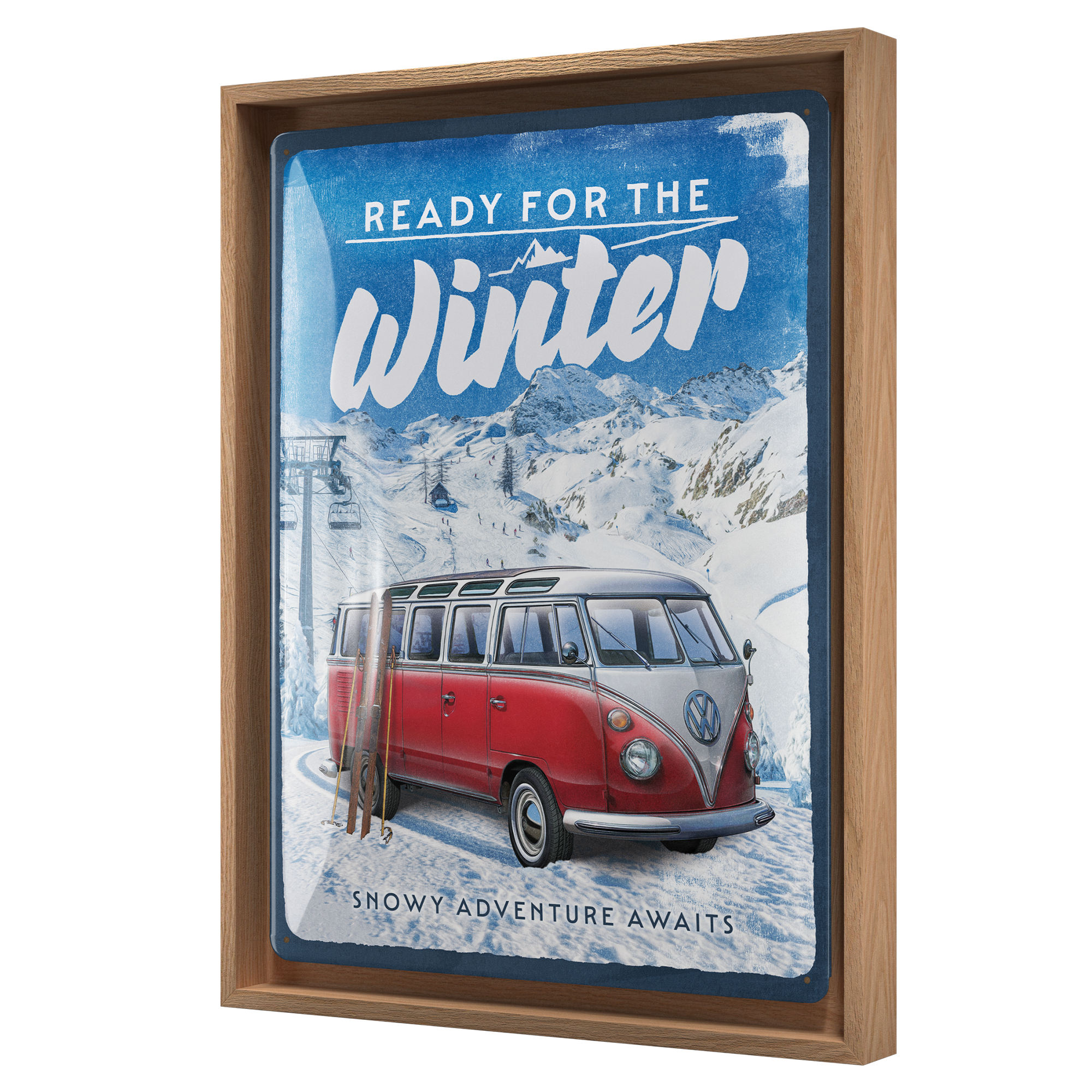 nostalgic-art-vw-bulli-ready-for-the-winter-targa-con-cornice-n-frame-l-33-5x44- image 1