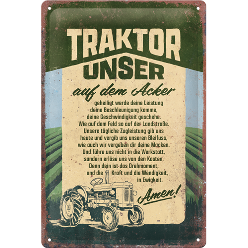 nostalgic-art-traktor-unser-targa-in-metallo-20x30-cm-2 image 1