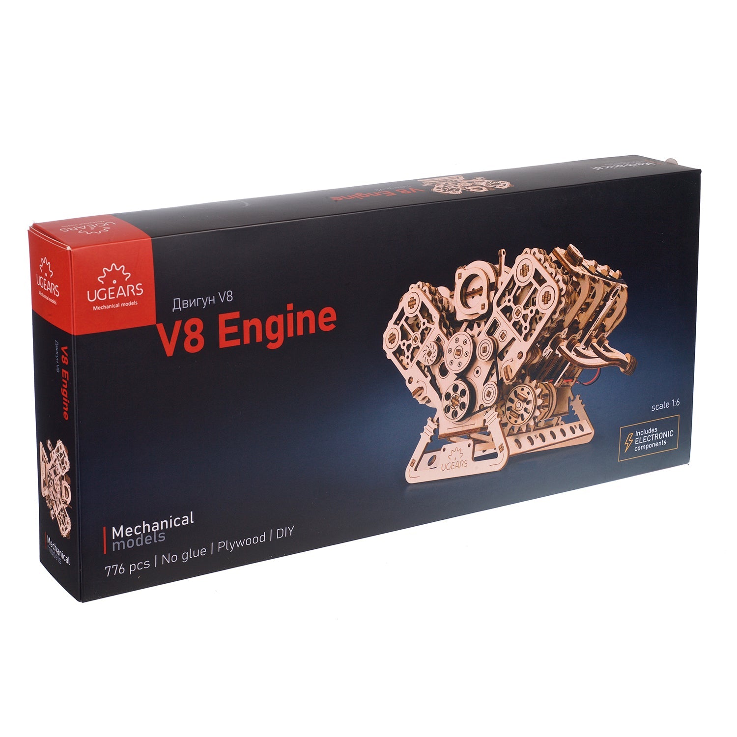 ugears-v8-engine-motore-v8-meccanico-in-legno-da-costruire image 5