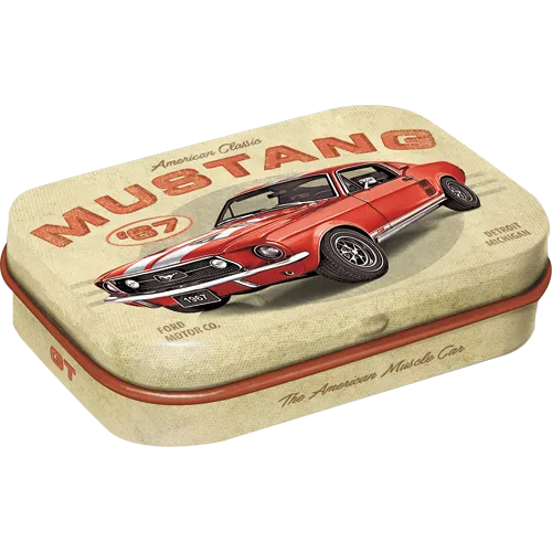 nostalgic-art-ford-mustang-gt-1967-red-scatola-tascabile-portapillole-6x4-cm image 1
