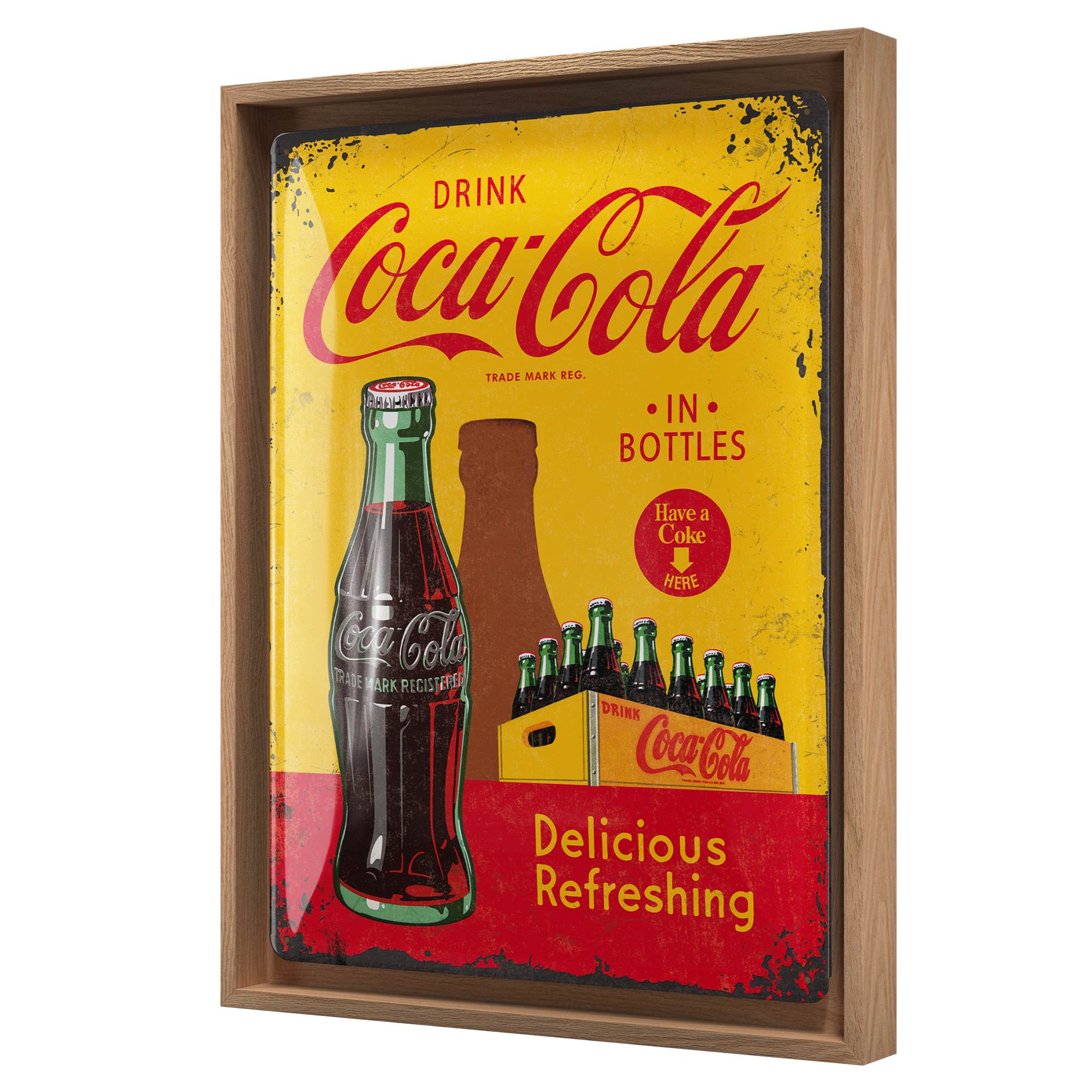 nostalgic-art-coca-cola-in-bottles-yellow-cornice-n-frame-l-33-5-x-44-cm image 1