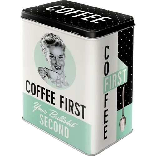 nostalgic-art-coffee-first-scatola-in-metallo-l-10x14x20-cm-3-litri image 1