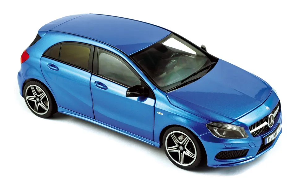 norev-mercedes-benz-classe-a-sport-2012-blu-metallizzato-modellino-1-18 image 1