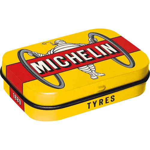 nostalgic-art-michelin-tyres-bibendum-yellow-scatola-tascabile-con-mentine image 1