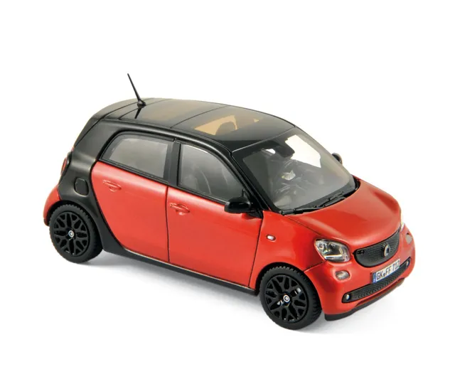 norev-smart-forfour-2015-modellino-auto-1-18-nero-e-rosso-noir-rouge image 1