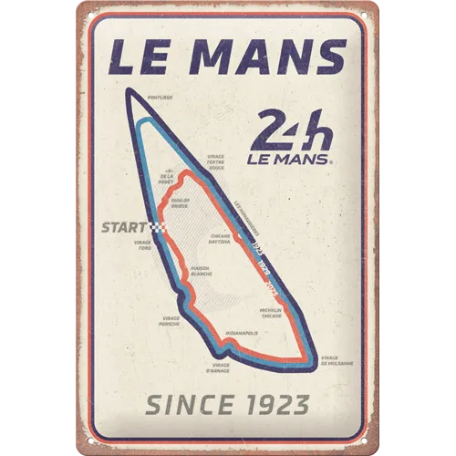 nostalgic-art-24h-le-mans-circuit-targa-in-metallo-20x30-cm image 1