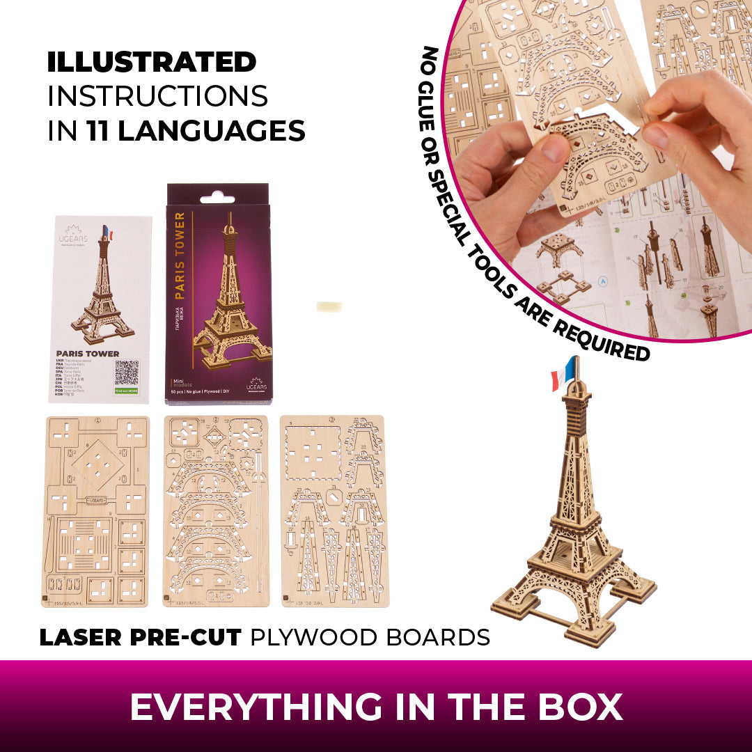 ugears-paris-tower-torre-eiffel-modellino-in-legno image 6