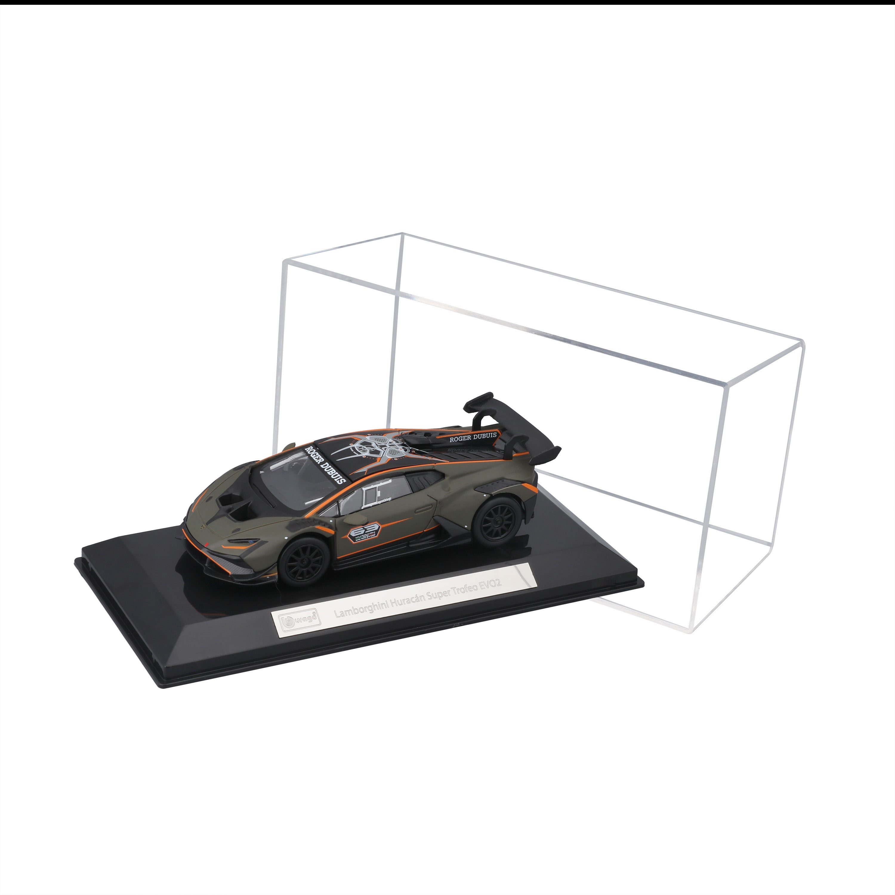 bburago-lamborghini-hurac-n-super-trofeo-evo2-1-43-verde-metallizzato-con-teca image 1