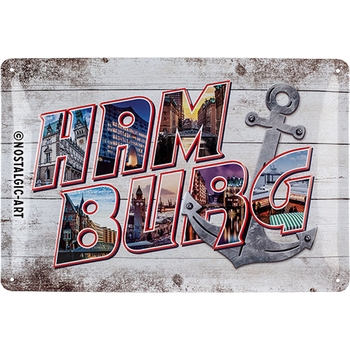 nostalgic-art-hamburg-bilder-buchstaben-anker-targa-metallo-20x30-cm image 1