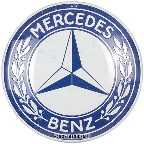 nostalgic-art-mercedes-benz-logo-targa-rotonda-in-metallo-35-cm image 1