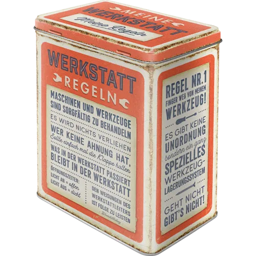 nostalgic-art-werkstattregeln-scatola-in-metallo-l-3-litri-10x14x20-cm image 1