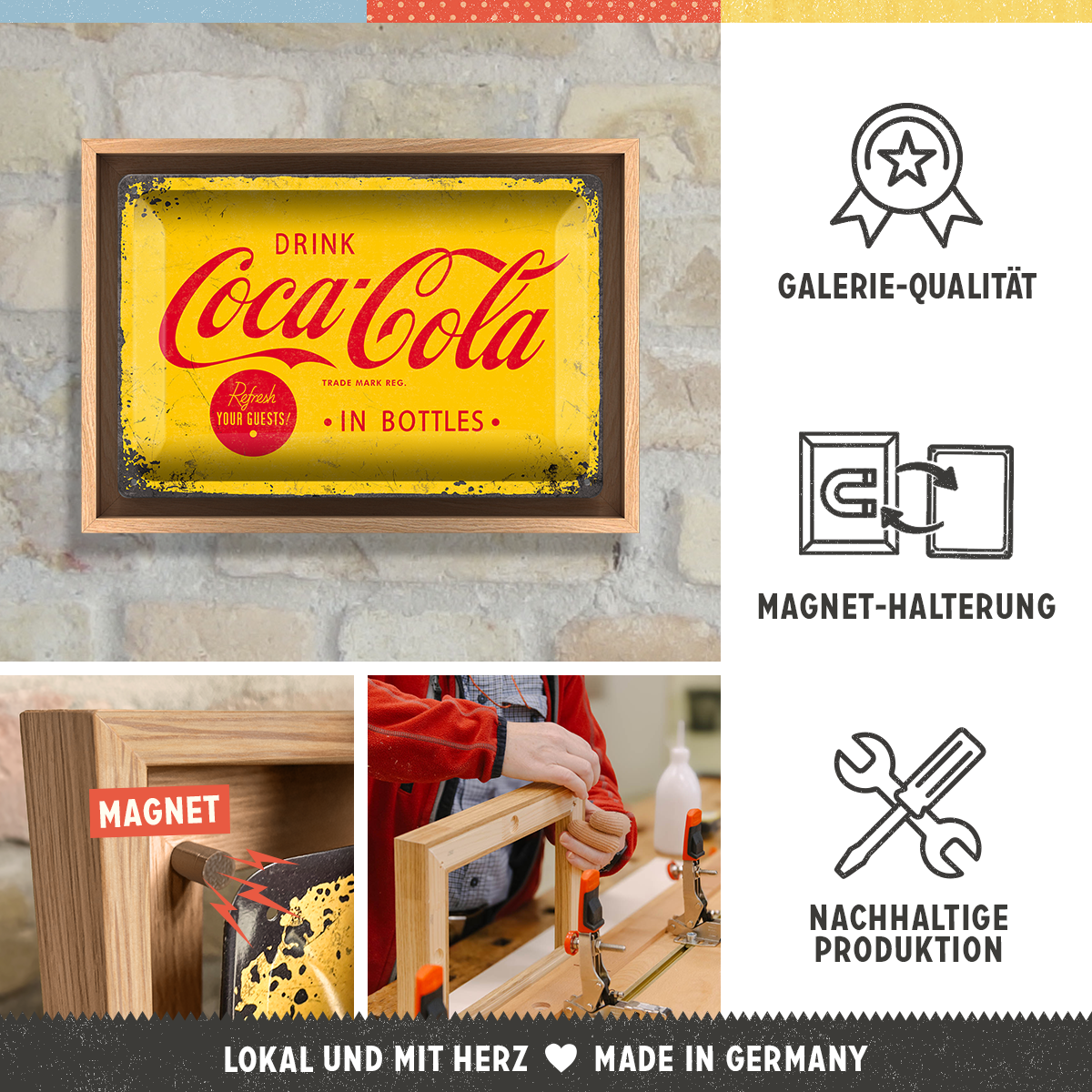 nostalgic-art-coca-cola-logo-yellow-n-frame-m-edition-24x33-5-cm image 3