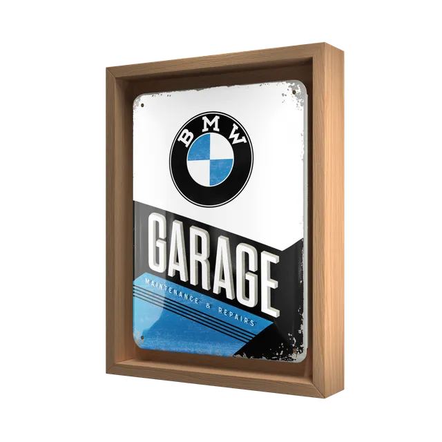 bmw-garage-n-frame-s-edition-nostalgic-art-cornice-rovere-18-5x24-cm image 1