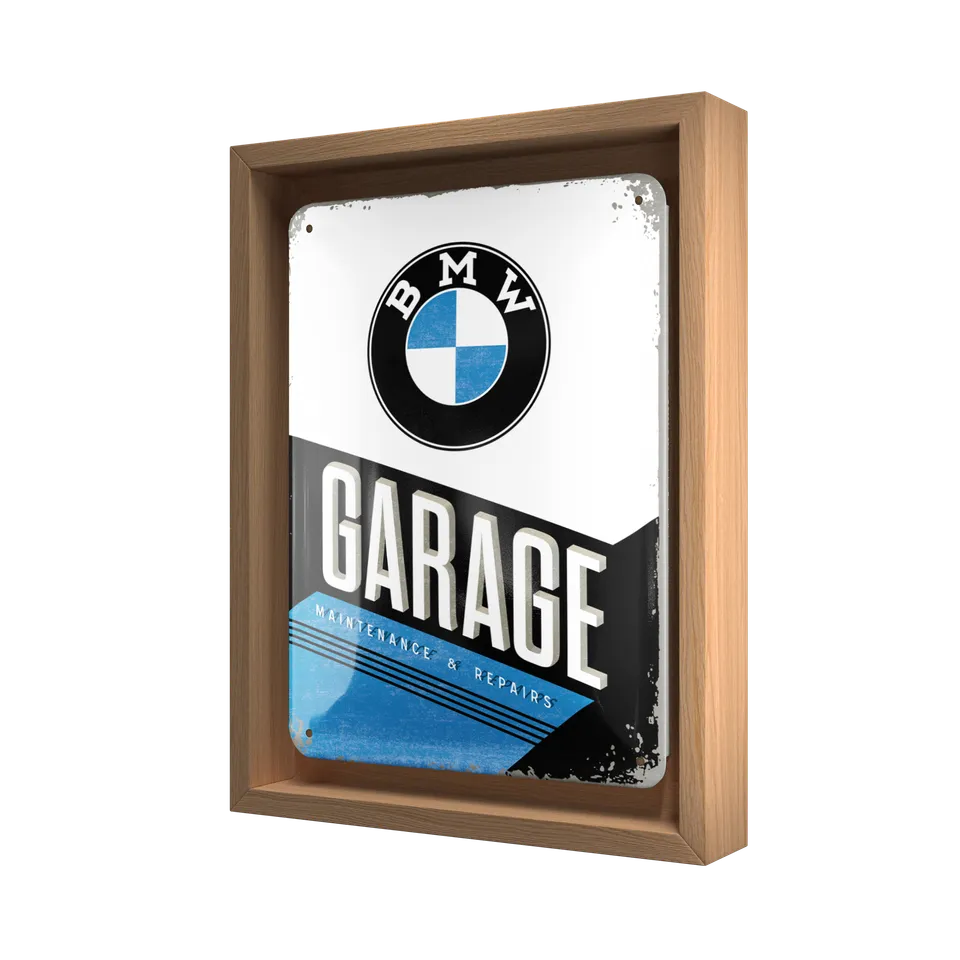bmw-garage-n-frame-s-edition-nostalgic-art-cornice-rovere-18-5x24-cm image 1