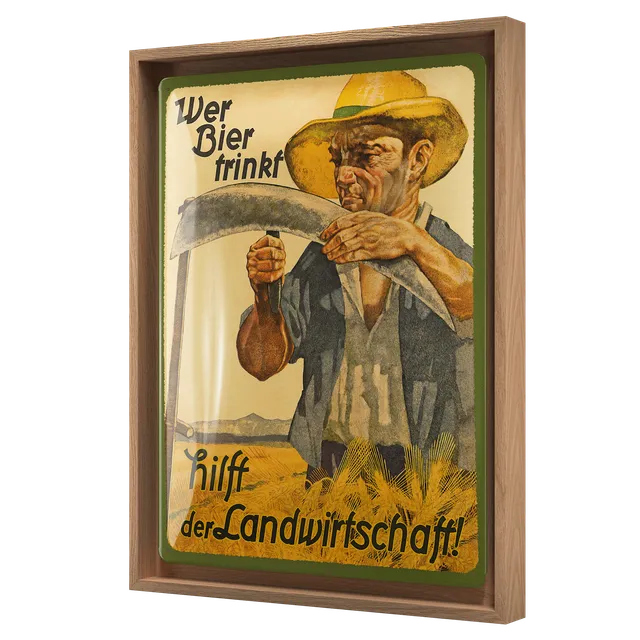 nostalgic-art-wer-bier-trinkt-hilft-der-landwirtschaft-cornice-n-frame-l-33-5x44 image 1