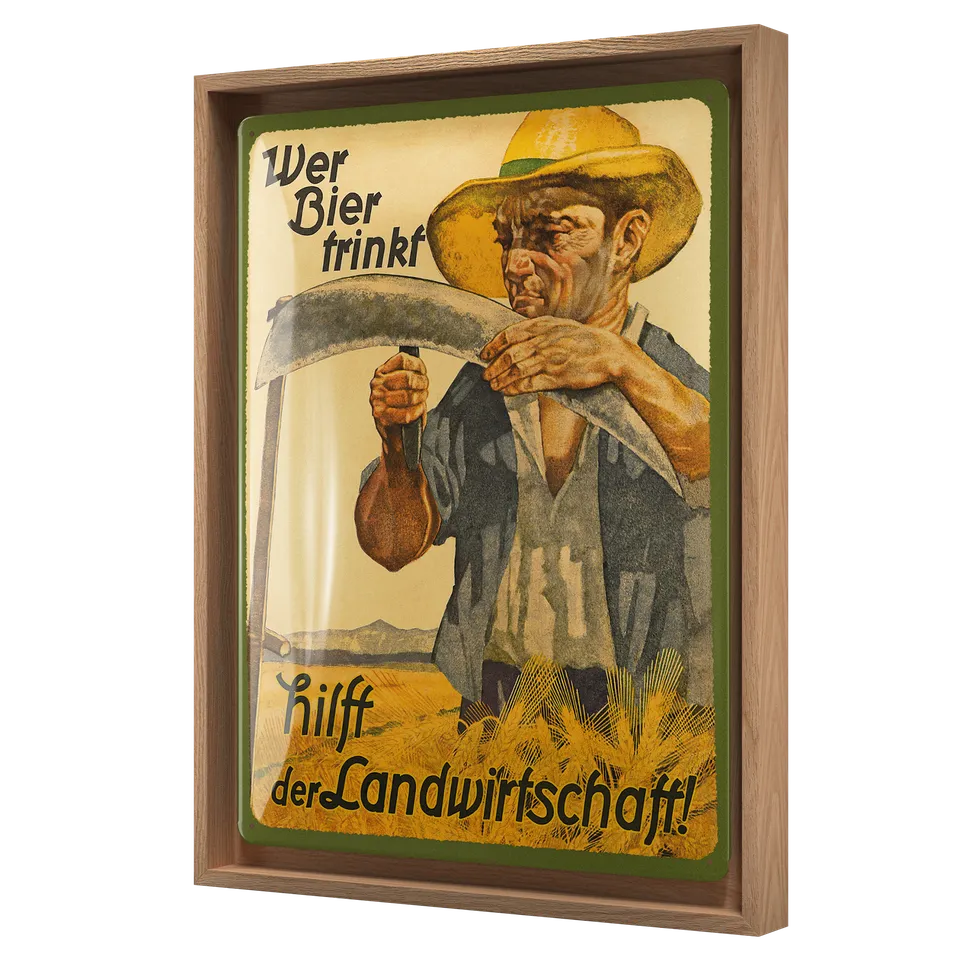 nostalgic-art-wer-bier-trinkt-hilft-der-landwirtschaft-cornice-n-frame-l-33-5x44 image 1