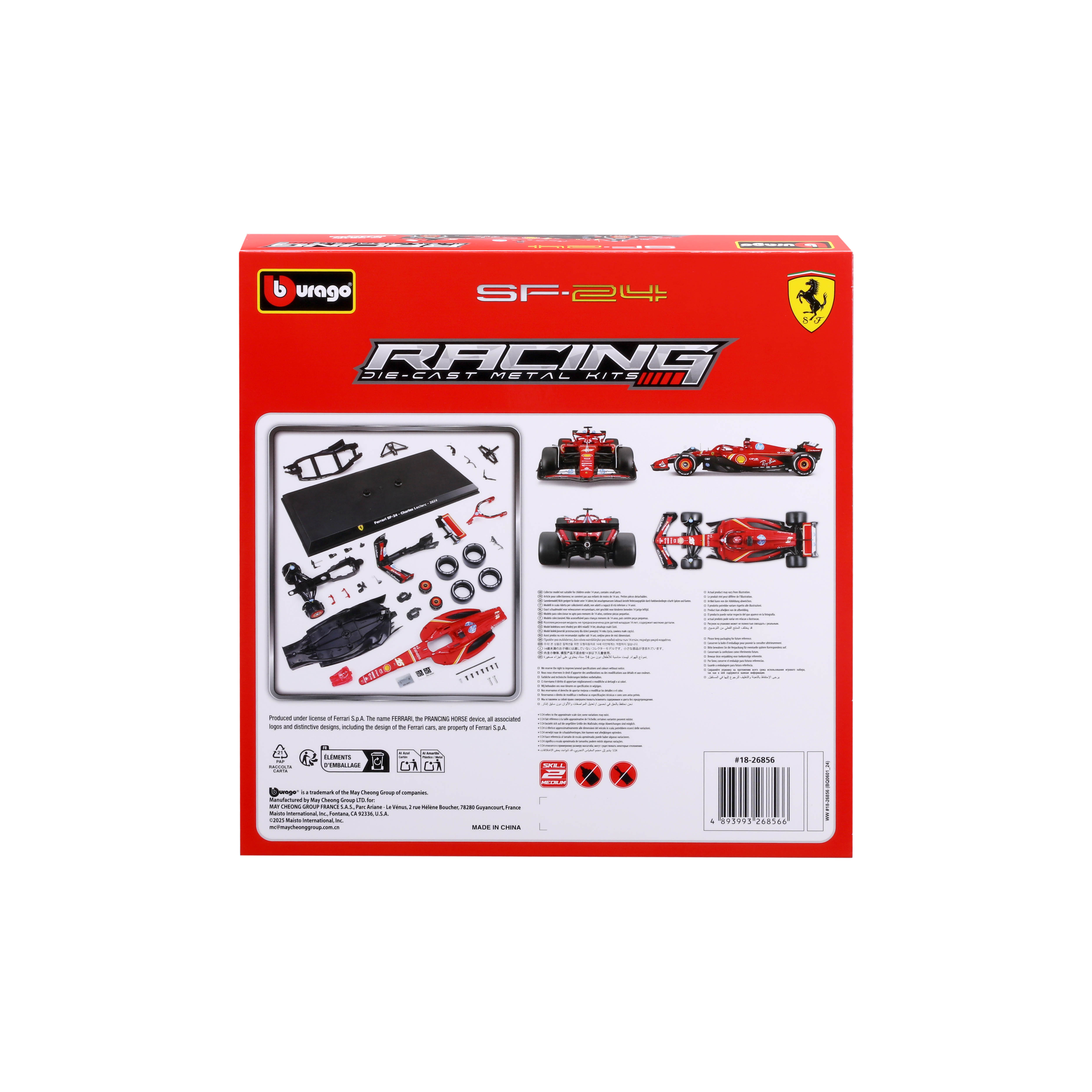 bburago-ferrari-sf-24-2024-16-charles-leclerc-f1-model-kit-scala-1-24-45-pezzi image 3