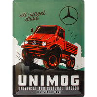 nostalgic-art-daimler-truck-unimog-targa-in-metallo-30x40-cm image 2