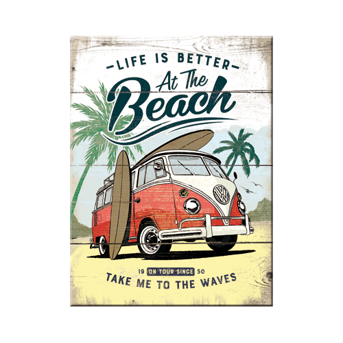 nostalgic-art-vw-bulli-beach-magnete-da-frigo-in-metallo-6x8-cm image 1