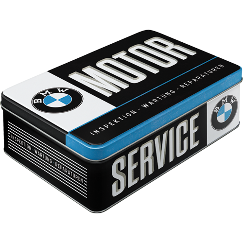 nostalgic-art-bmw-service-scatola-piatta-in-metallo-23x16x7-cm-da-2-5-litri image 1