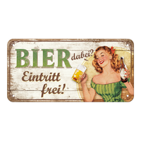 nostalgic-art-bier-dabei-eintritt-frei-insegna-in-metallo-da-appendere-10x20-cm image 3