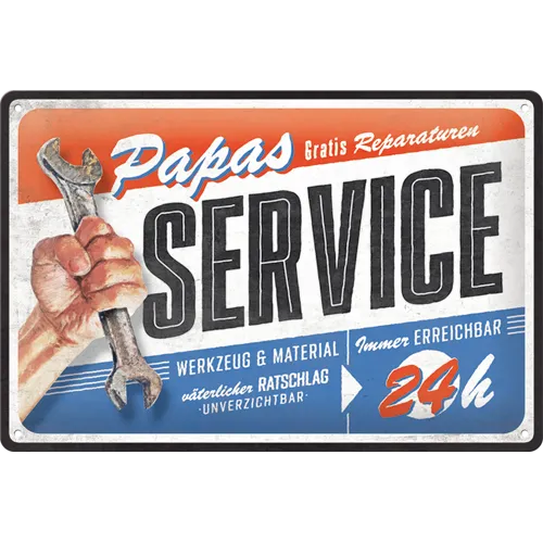 nostalgic-art-papas-service-targa-in-metallo-20x30-cm-2 image 1