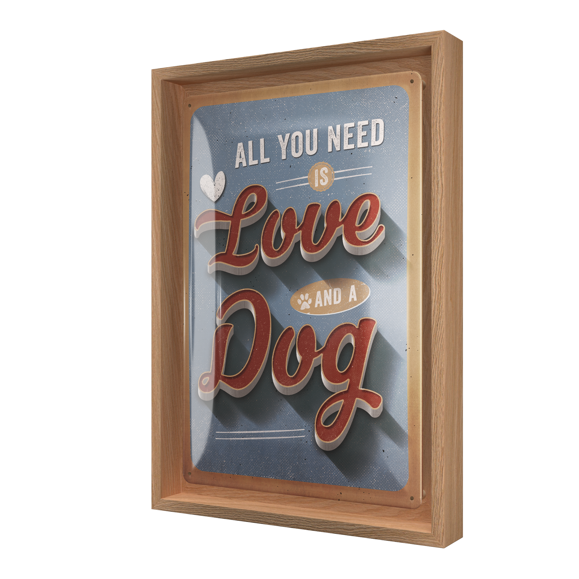 nostalgic-art-pfotenschild-love-dog-n-frame-m-edition-targa-con-cornice-24x33-5- image 1