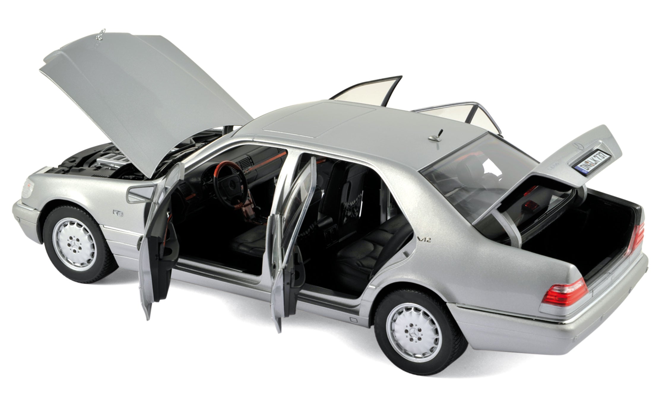 norev-mercedes-benz-s600-1997-modellino-auto-1-18-grigio-chiaro-perlato image 2