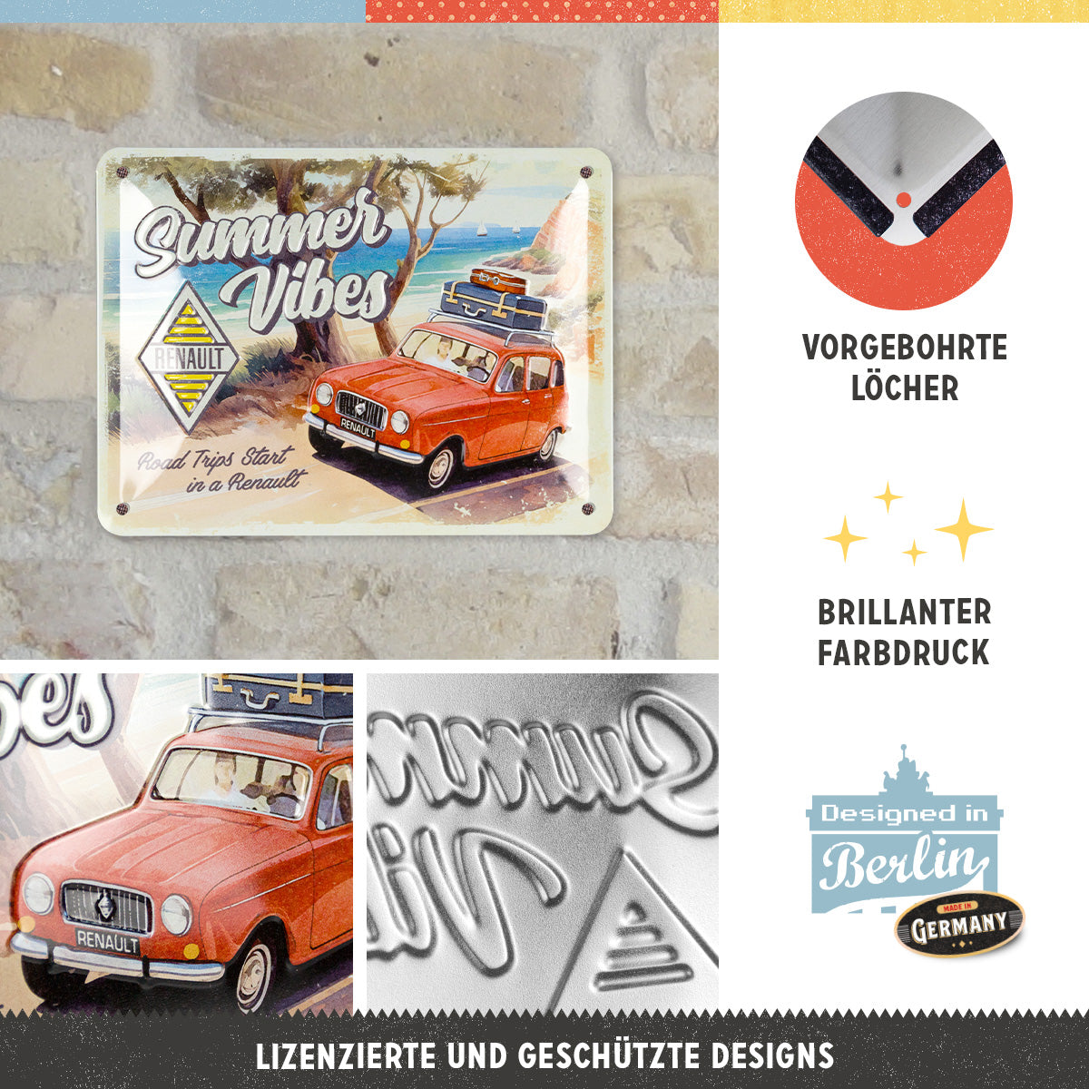 nostalgic-art-renault-summer-vibes-cartello-in-metallo-15x20-cm image 2