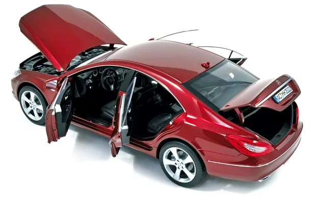norev-mercedes-benz-cls-klasse-2010-rosso-1-18-modellino-die-cast-edizione-1000- image 1