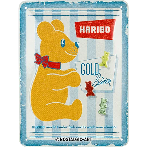 nostalgic-art-haribo-vintage-gold-b-ren-targa-in-metallo-15x20-cm-2 image 1