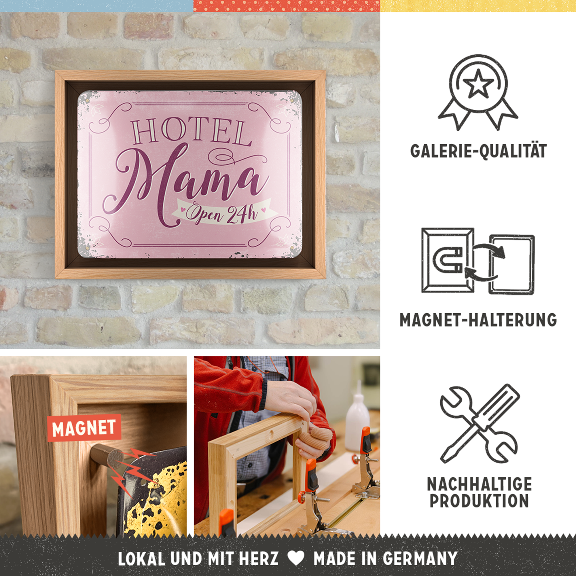 nostalgic-art-hotel-mama-n-frame-s-edition-quadro-metallo-con-cornice-legno-18-5 image 3