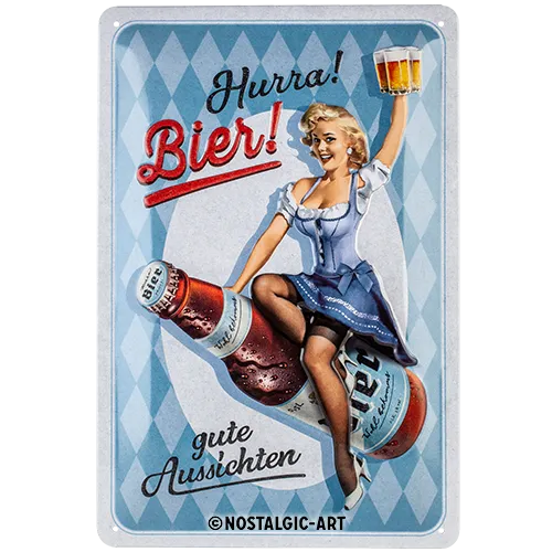 nostalgic-art-hurra-bier-insegna-in-metallo-20x30-cm image 1